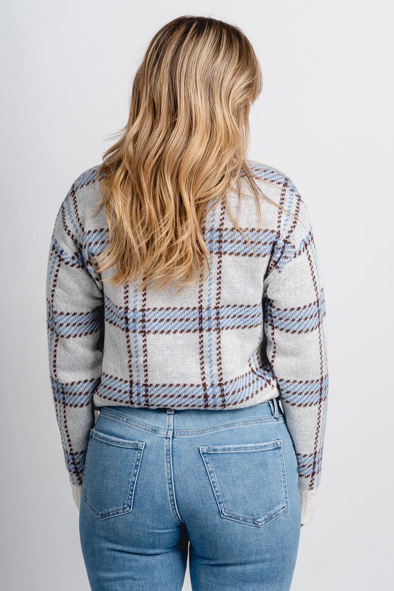 Z Supply junction plaid sweater natural