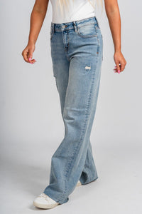 Hidden Logan high rise dad jeans medium denim | Lush Fashion Lounge: boutique women's jeans, fashion jeans for women, affordable fashion jeans, cute boutique jeans