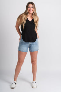 Basic v-neck tank top black - Trendy Tank Top - Fashion Tank Tops at Lush Fashion Lounge Boutique in Oklahoma City