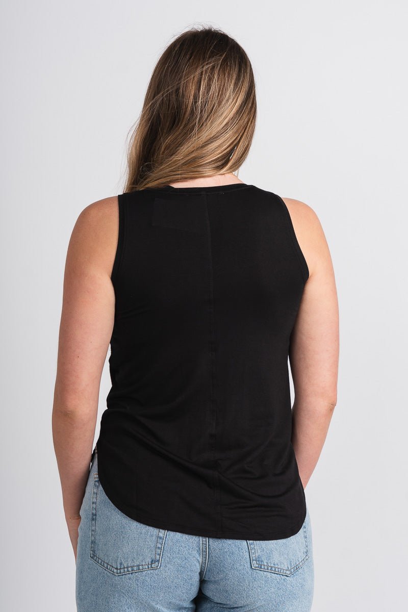 Basic v-neck tank top black