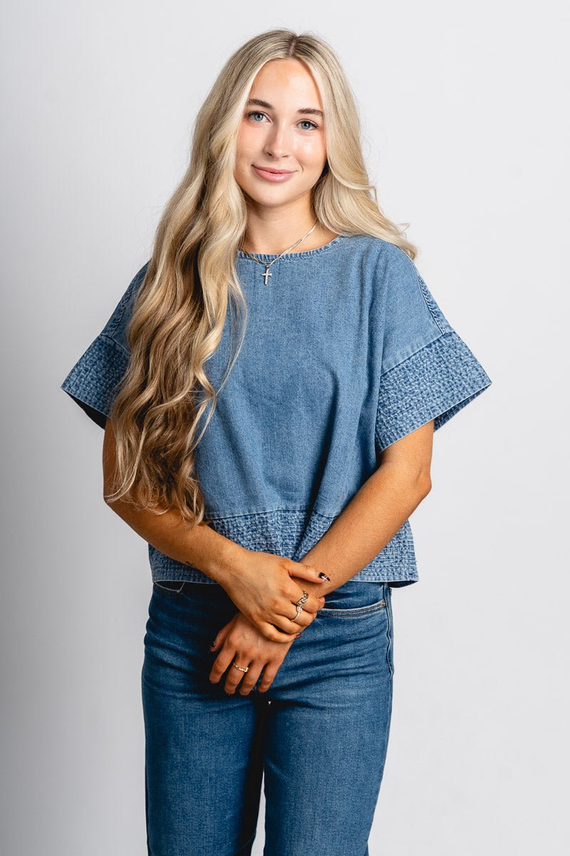 Boxy denim top medium blue