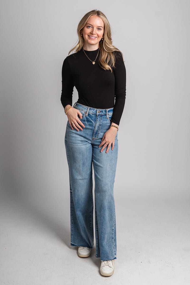 Daze far out high rise wide leg jeans fools gold | Lush Fashion Lounge: boutique women's jeans, fashion jeans for women, affordable fashion jeans, cute boutique jeans