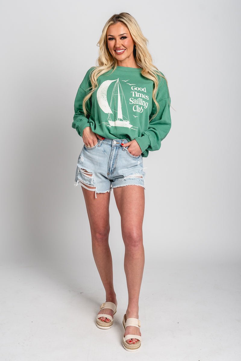 Z Supply Sail away sweatshirt botanical green