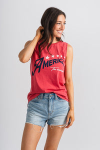 America the beautiful tank top red - Cute Tank Top - Fun American Summer Outfits at Lush Fashion Lounge Boutique in Oklahoma City