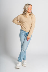 Reverse seam sweater taupe – Unique Sweaters | Lounging Sweaters and Womens Fashion Sweaters at Lush Fashion Lounge Boutique in Oklahoma City