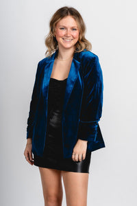 Velvet blazer teal – Affordable Blazers | Cute Black Jackets at Lush Fashion Lounge Boutique in Oklahoma City