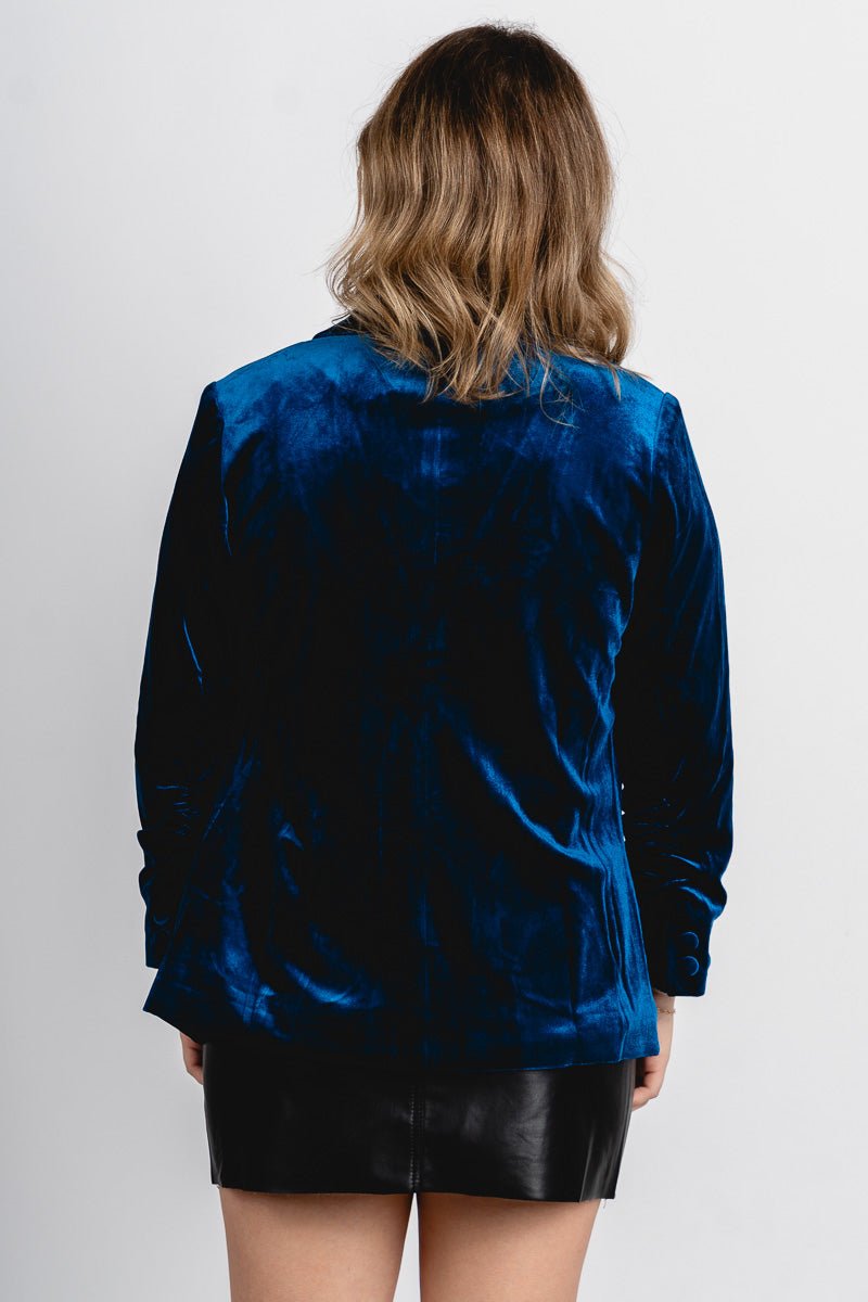 Velvet blazer teal