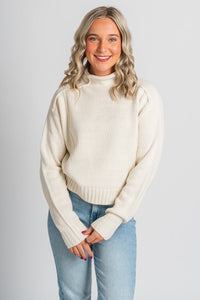 Reverse seam sweater cream – Stylish Sweaters | Boutique Sweaters at Lush Fashion Lounge Boutique in Oklahoma City