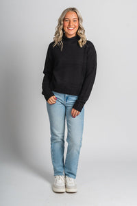 Reverse seam sweater black - Trendy Sweaters | Cute Pullover Sweaters at Lush Fashion Lounge Boutique in Oklahoma City