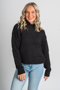 Reverse seam sweater black – Stylish Sweaters | Boutique Sweaters at Lush Fashion Lounge Boutique in Oklahoma City