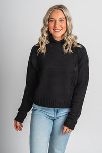 Reverse seam sweater black – Boutique Sweaters | Fashionable Sweaters at Lush Fashion Lounge Boutique in Oklahoma City