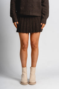 Pleated sweater mini skirt brown | Lush Fashion Lounge: boutique fashion skirts, affordable boutique skirts, cute affordable skirts