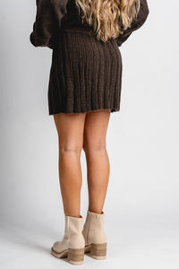 Pleated sweater mini skirt brown | Lush Fashion Lounge: boutique fashion skirts, affordable boutique skirts, cute affordable skirts