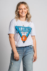 OKC basketball triangle unsiex t-shirt ash - Trendy Oklahoma City Basketball T-Shirts Lush Fashion Lounge Boutique in Oklahoma City