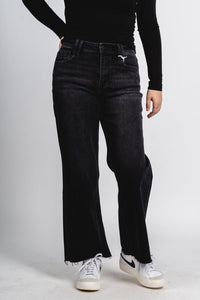 Flying Monkey high rise ankle wide leg jeans Xavier | Lush Fashion Lounge: boutique women's jeans, fashion jeans for women, affordable fashion jeans, cute boutique jeans