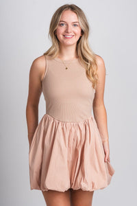 Poplin mini dress mauve - Affordable dress - Boutique Dresses at Lush Fashion Lounge Boutique in Oklahoma City