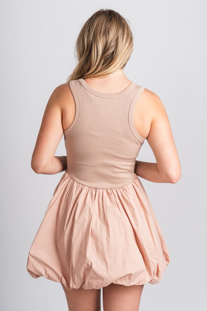 Poplin mini dress mauve