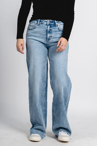 Flying Monkey high rise wide leg jeans Modernity | Lush Fashion Lounge: boutique women's jeans, fashion jeans for women, affordable fashion jeans, cute boutique jeans