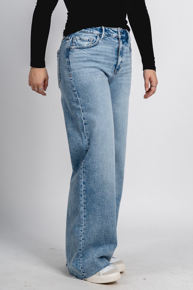 Flying Monkey high rise wide leg jeans Modernity | Lush Fashion Lounge: boutique women's jeans, fashion jeans for women, affordable fashion jeans, cute boutique jeans