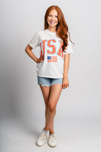 Z Supply USA flag boyfriend t-shirt sea salt - Z Supply T-shirt - Z Supply Tees & Tanks at Lush Fashion Lounge Trendy Boutique Oklahoma City