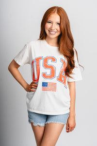 Z Supply USA flag boyfriend t-shirt sea salt - Z Supply T-shirt - Z Supply Apparel at Lush Fashion Lounge Trendy Boutique Oklahoma City