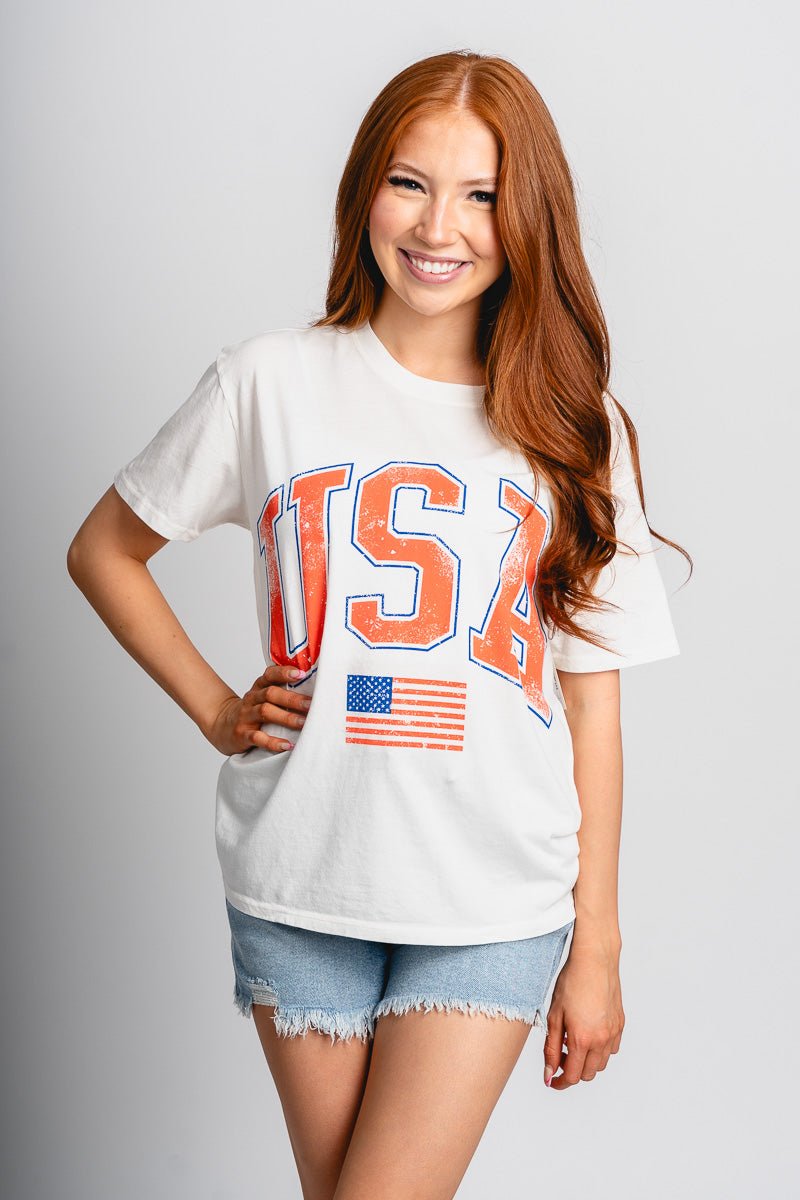 Z Supply USA flag boyfriend t-shirt sea salt - Z Supply T-shirt - Z Supply Apparel at Lush Fashion Lounge Trendy Boutique Oklahoma City