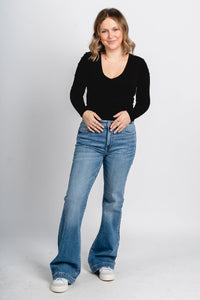Daze heartbreaker mid rise flare jeans text me | Lush Fashion Lounge: boutique women's jeans, fashion jeans for women, affordable fashion jeans, cute boutique jeans