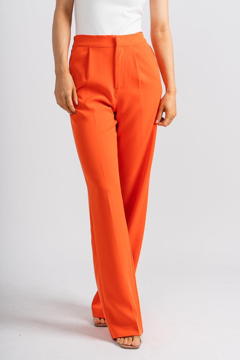 Pleated wide leg pants orange - Trendy Oklahoma City Basketball T-Shirts Lush Fashion Lounge Boutique in Oklahoma City