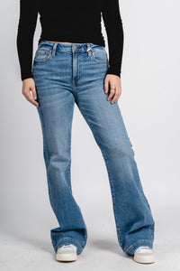 Daze heartbreaker mid rise flare jeans text me | Lush Fashion Lounge: boutique women's jeans, fashion jeans for women, affordable fashion jeans, cute boutique jeans