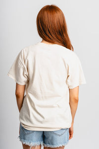 USA stars thrifted t-shirt off white - Adorable T-shirt - Stylish Patriotic Summer Graphic Tees at Lush Fashion Lounge Boutique in OKC