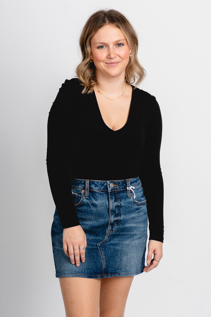 Daze Malibu denim mini skirt authentic | Lush Fashion Lounge: boutique fashion skirts, affordable boutique skirts, cute affordable skirts