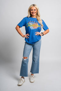 OKC basketball swish script unisex t-shirt royal - Oklahoma City inspired graphic t-shirts at Lush Fashion Lounge Boutique in Oklahoma City