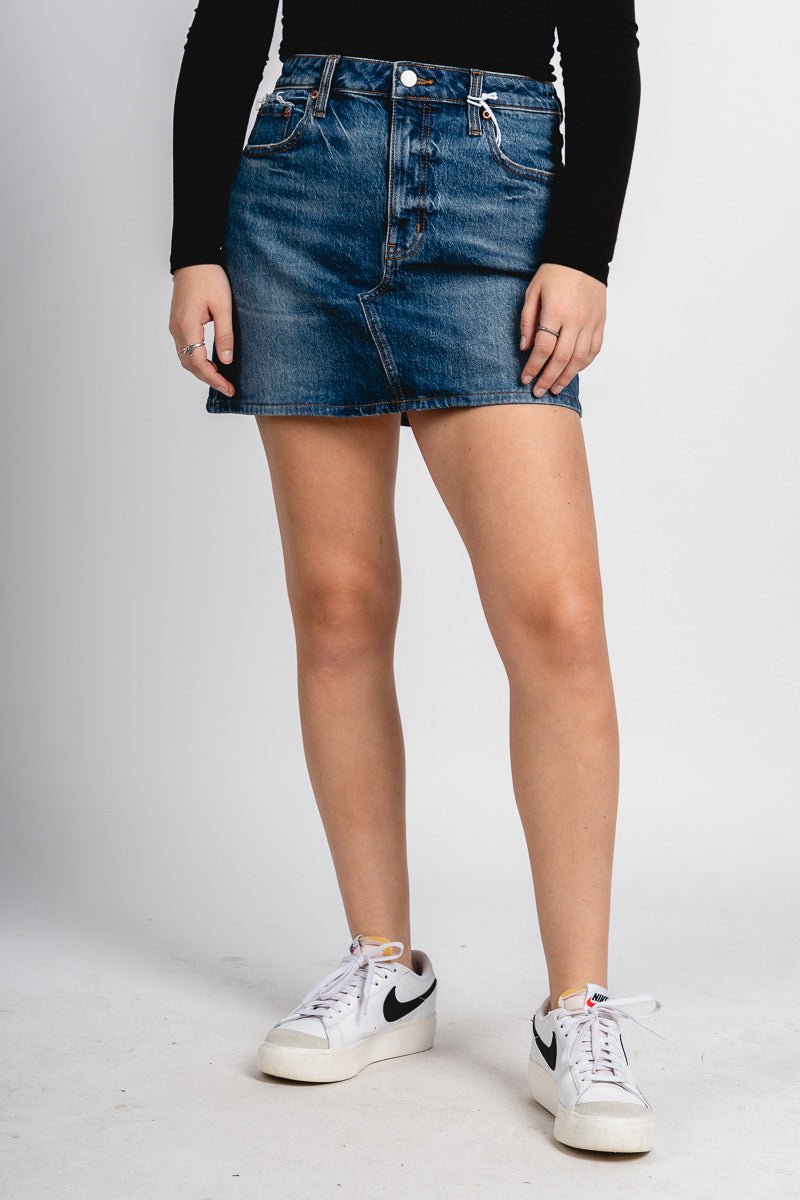 Daze Malibu denim mini skirt authentic | Lush Fashion Lounge: boutique fashion skirts, affordable boutique skirts, cute affordable skirts