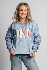 OKC vogue tie dye sweatshirt ocean - Trendy OKC Apparel at Lush Fashion Lounge Boutique in Oklahoma City