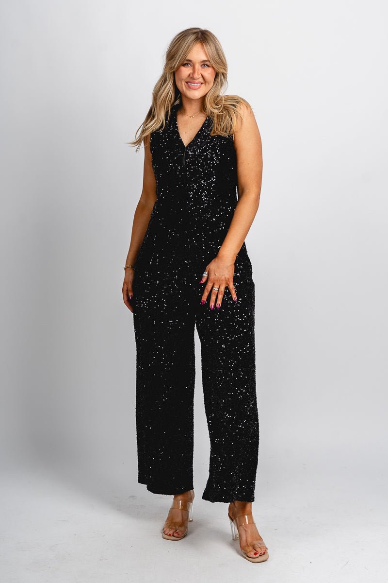Sequin velvet vest black - Affordable New Year's Eve Party Outfits at Lush Fashion Lounge Boutique in Oklahoma City