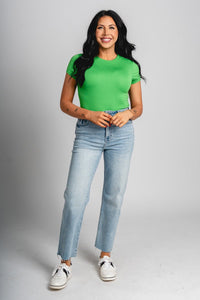 Short sleeve bodysuit green - Cute St. Patrick's Day Outfits at Lush Fashion Lounge Boutique in Oklahoma City