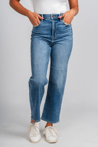 Hidden Tracey high rise straight jeans dark | Lush Fashion Lounge: boutique women's jeans, fashion jeans for women, affordable fashion jeans, cute boutique jeans