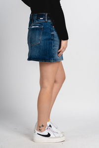 Daze Malibu denim mini skirt authentic | Lush Fashion Lounge: boutique fashion skirts, affordable boutique skirts, cute affordable skirts