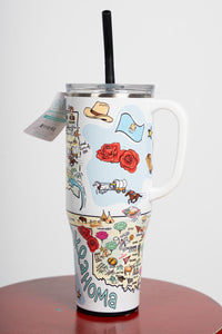 Swig Oklahoma 40 oz tumbler white - Trendy Tumblers, Mugs and Cups at Lush Fashion Lounge Boutique in Oklahoma City