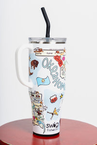 Swig Oklahoma 40 oz tumbler white - Trendy Tumblers, Mugs and Cups at Lush Fashion Lounge Boutique in Oklahoma City