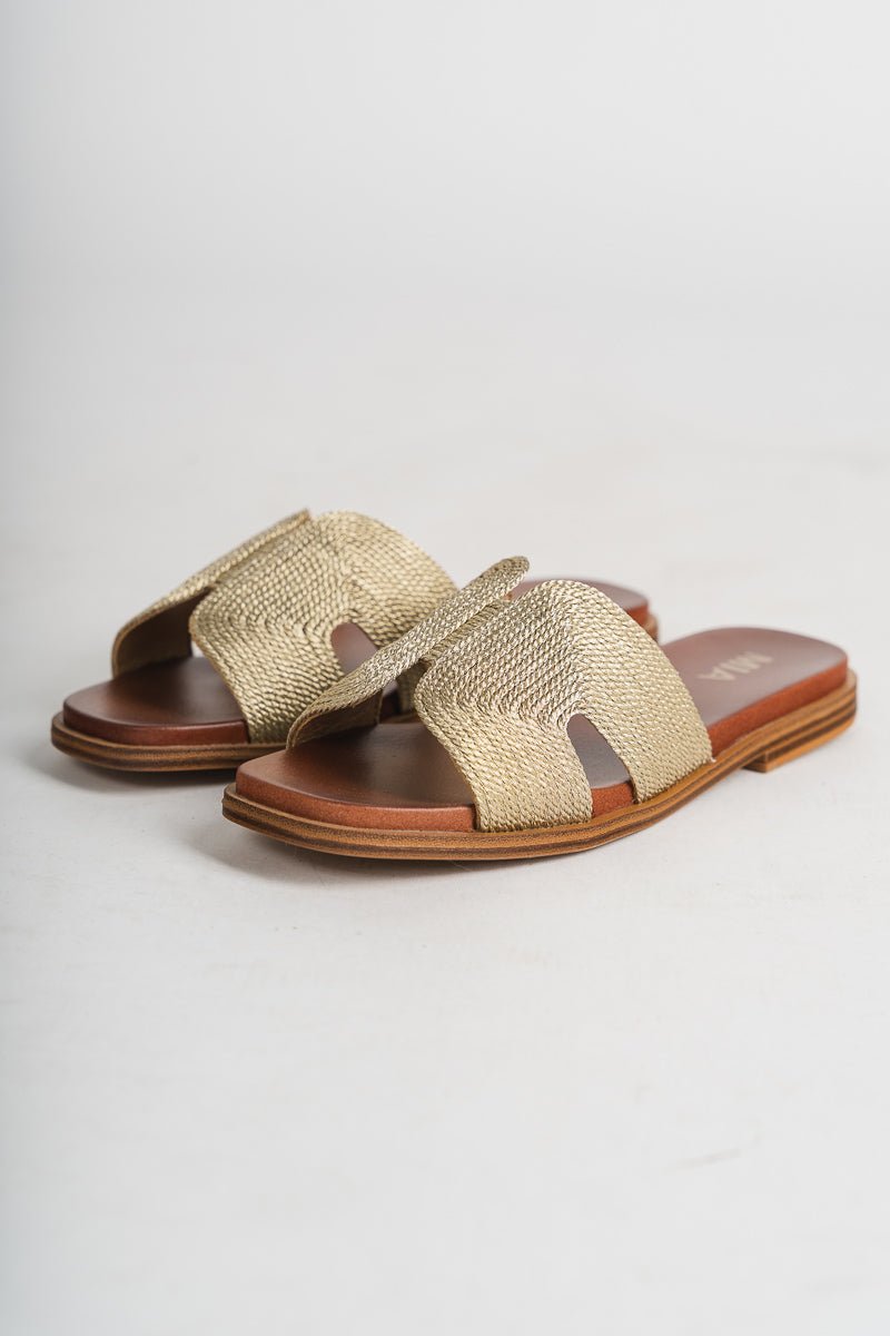 Dia woven sandals soft gold - Trendy shoes - Cute Vacation Collection at Lush Fashion Lounge Boutique in Oklahoma City