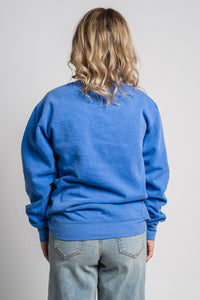 OKC swish comfort color sweatshirt royal - Trendy OKC Thunder T-Shirts at Lush Fashion Lounge Boutique in Oklahoma City