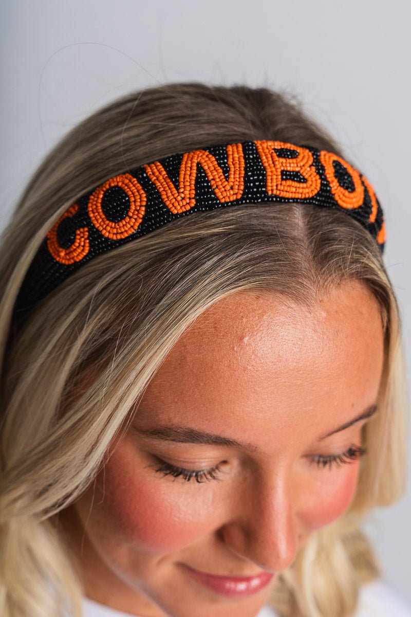 OSU OSU Cowboys beaded headband headband | Lush Fashion Lounge Trendy Oklahoma State Cowboys Apparel & Cute Gameday T-Shirts