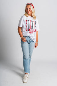 OU OU Sooners goal post oversized t-shirt white T-shirt | Lush Fashion Lounge Trendy Oklahoma University Sooners Apparel & Cute Gameday T-Shirts