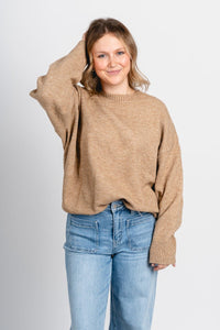 Boston knit sweater mocha – Boutique Sweaters | Fashionable Sweaters at Lush Fashion Lounge Boutique in Oklahoma City