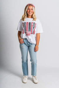 OU OU Sooners goal post oversized t-shirt white T-shirt | Lush Fashion Lounge Trendy Oklahoma University Sooners Apparel & Cute Gameday T-Shirts