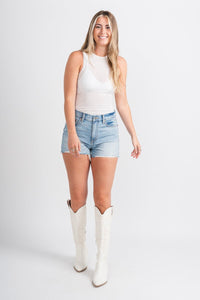 Rhinestone mesh bodysuit white - Fun bodysuit - Unique American Summer Ideas at Lush Fashion Lounge Boutique in Oklahoma