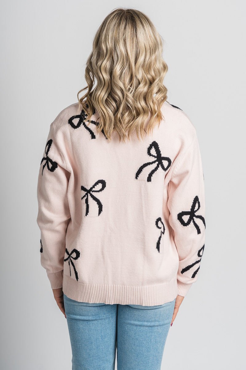 Bow sweater pink