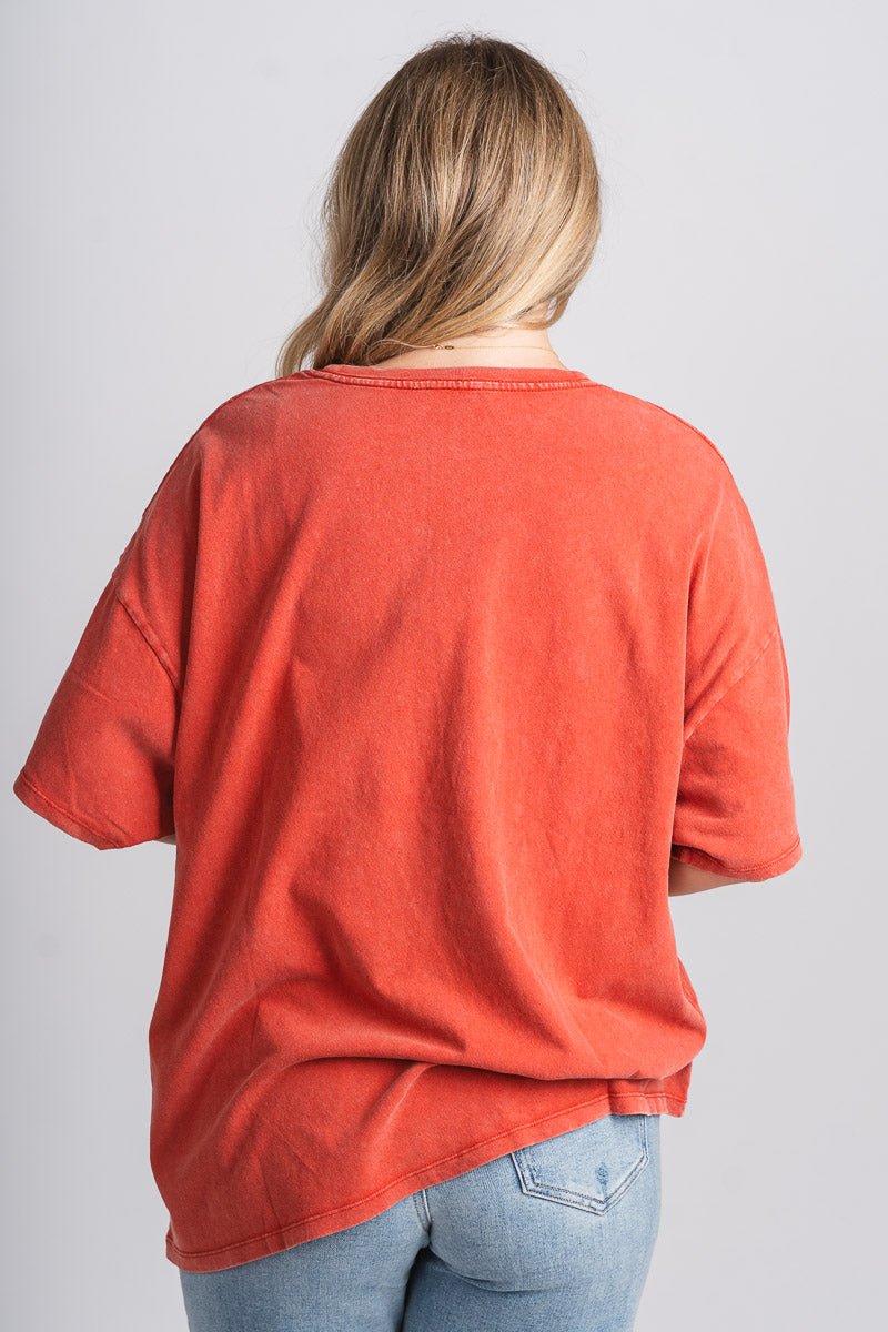 Washed oversized t-shirt redwood