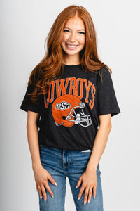 OSU OSU Cowboys arch helmet unisex t-shirt black T-shirt | Lush Fashion Lounge Trendy Oklahoma State Cowboys Apparel & Cute Gameday T-Shirts